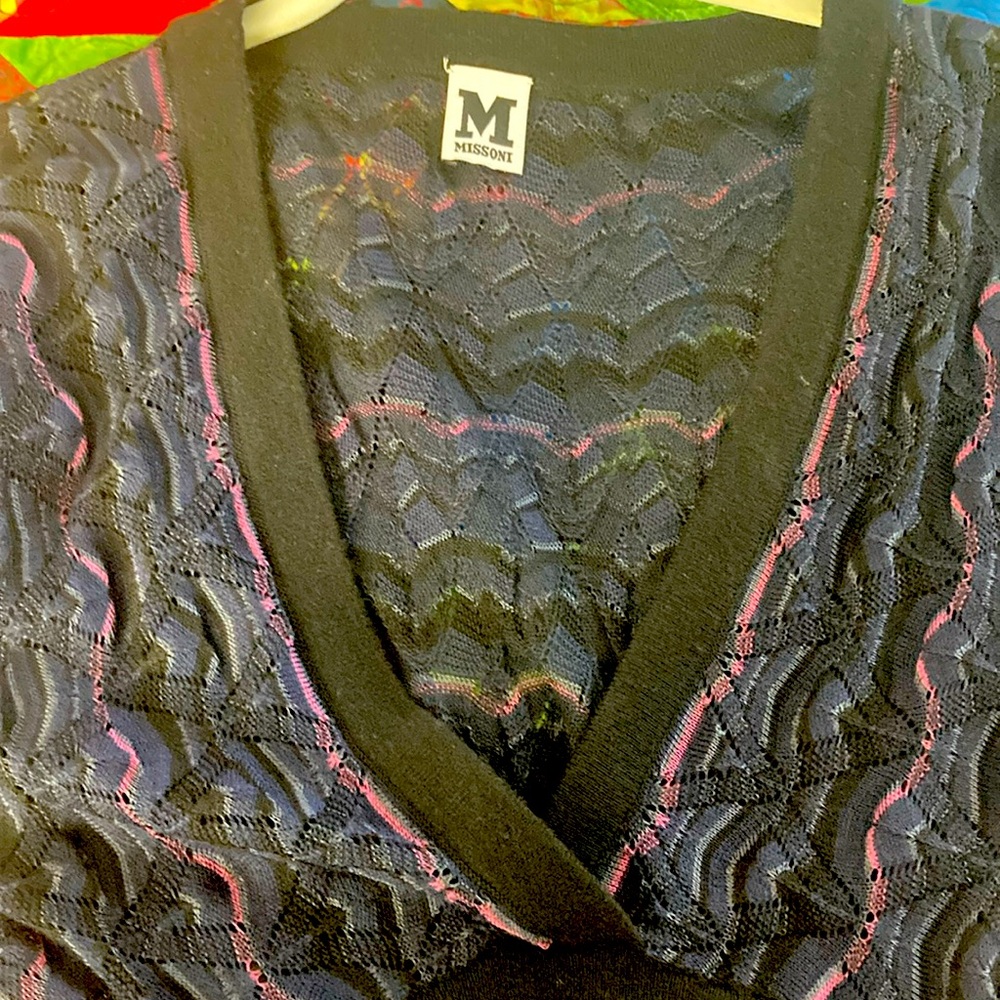 M MISSONI V-neck Classic Knit Mini Dress, size 42/US 6 - Picture 3 of 10